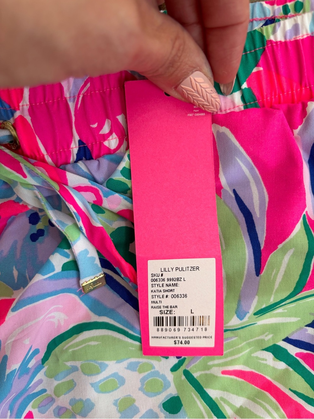 NWT Lilly Pulitzer Katia Short running shorts #006336 size L waist 34” - Picture 4 of 10